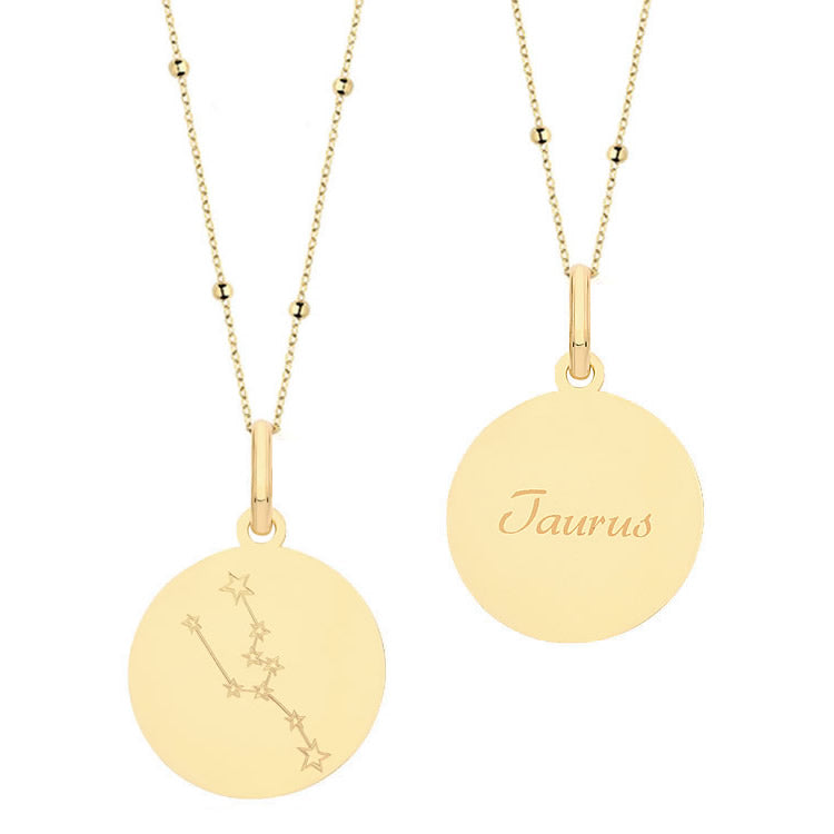 9ct Yellow Gold Taurus Zodiac Constellation Necklace