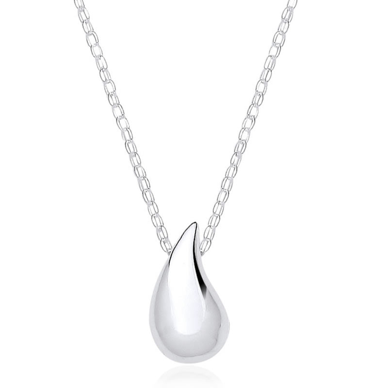 Sterling Silver Solid Teardrop Pendant