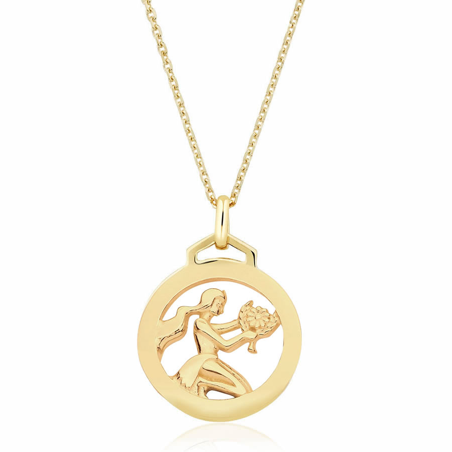 9ct Gold Virgo Zodiac Pendant