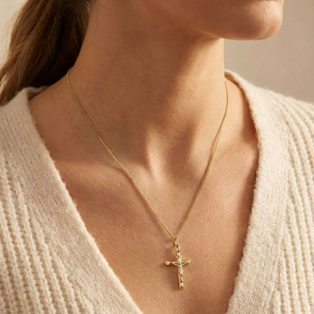 Women's 9ct Gold Crucifix Cross Pendant