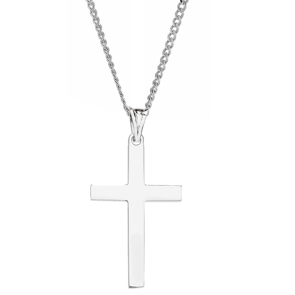 Men's Sterling Silver Cross Necklace