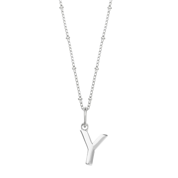 Sterling Silver Initial Y Pendant & Bead Chain