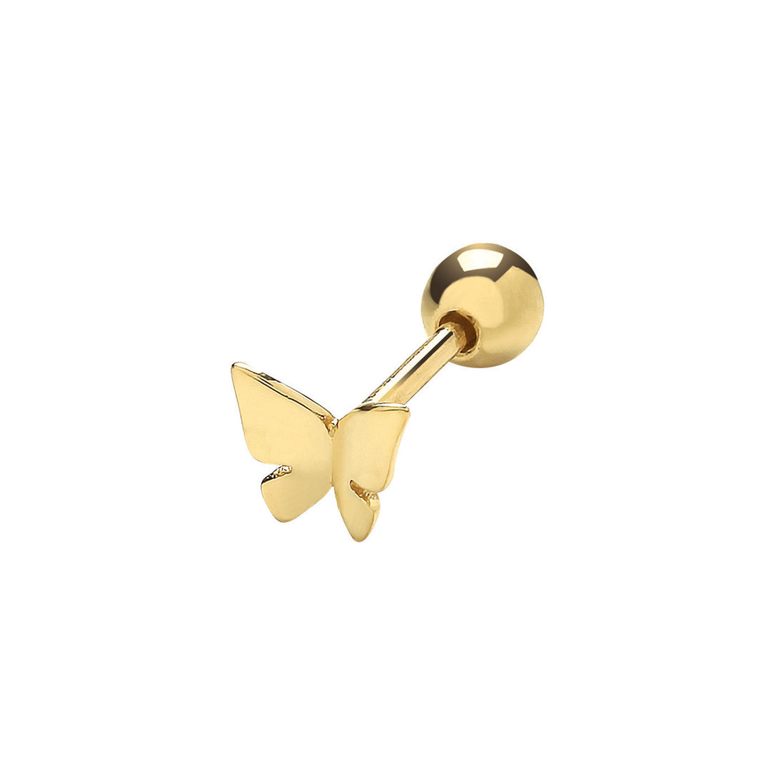 9ct Gold Butterfly Cartilage Stud Earring