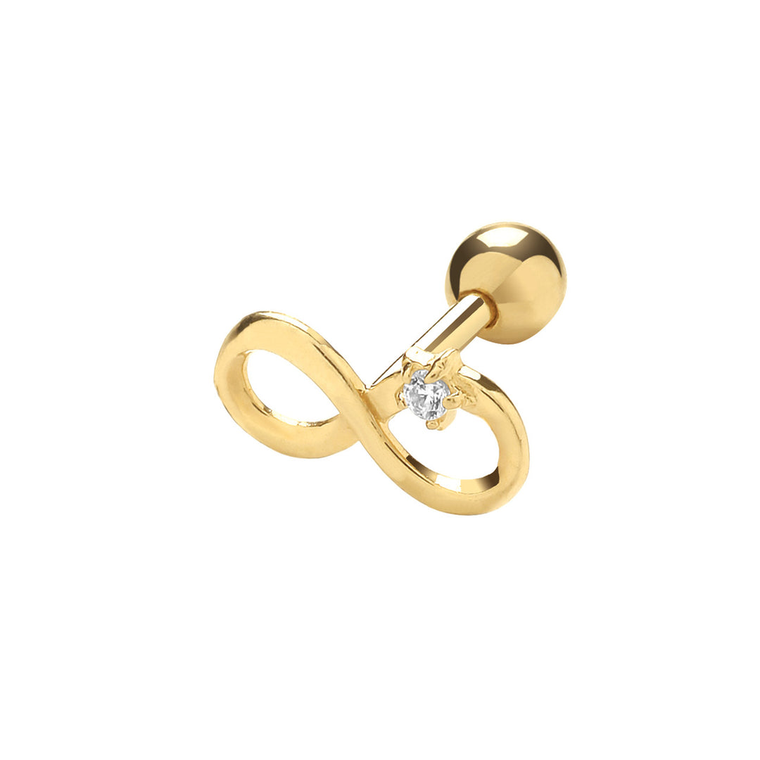 9ct Gold Infinity Cartilage Stud Earring