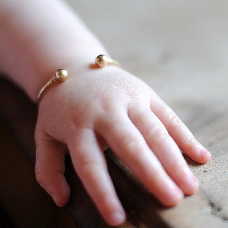 Exquisite Gold and Personalised Baby Bangles