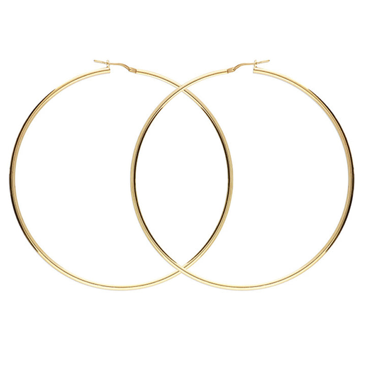 18ct Gold Plated Large Hoop Earrings 70mm