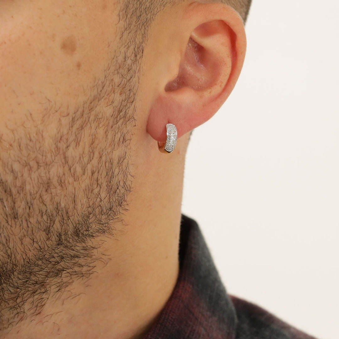 Men's 9ct Gold Diamond Huggie Hoop Earring – Bijou Jewellery