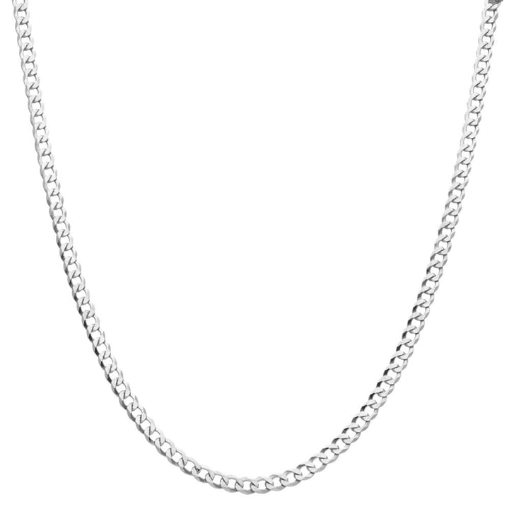Men's Solid Silver Curb Chain Necklace 4mm