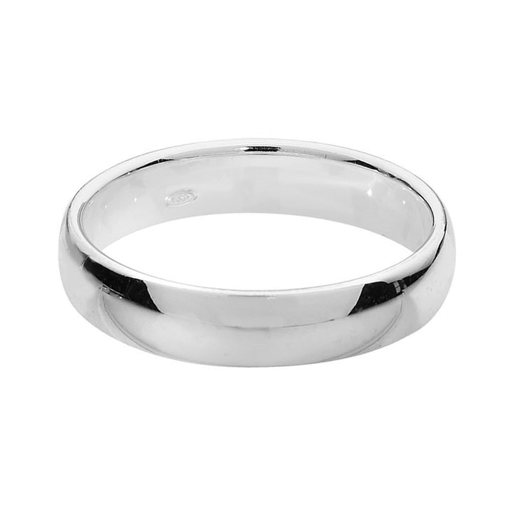 Sterling Silver Wedding Band Ring 4mm