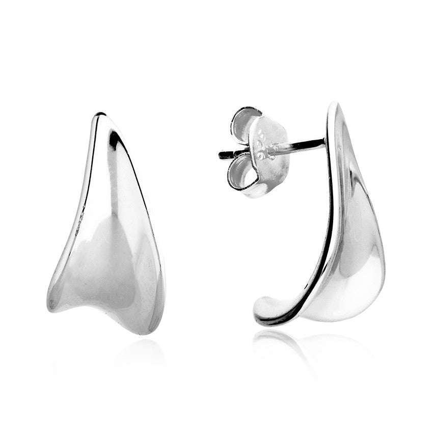 Sterling Silver Sculpted Curve Earrings