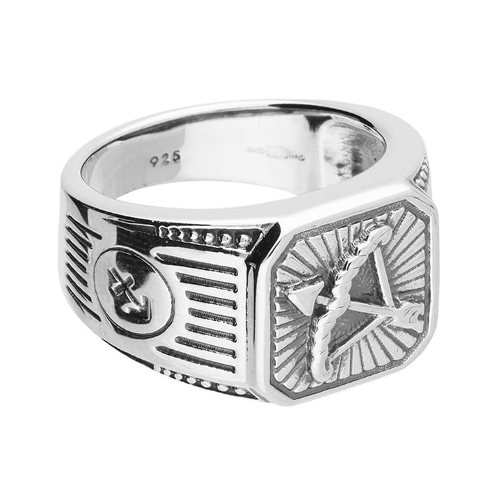 Men's Sterling Silver Sagittarius Signet Ring
