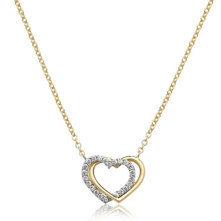 9ct Gold Linked Hearts Necklace