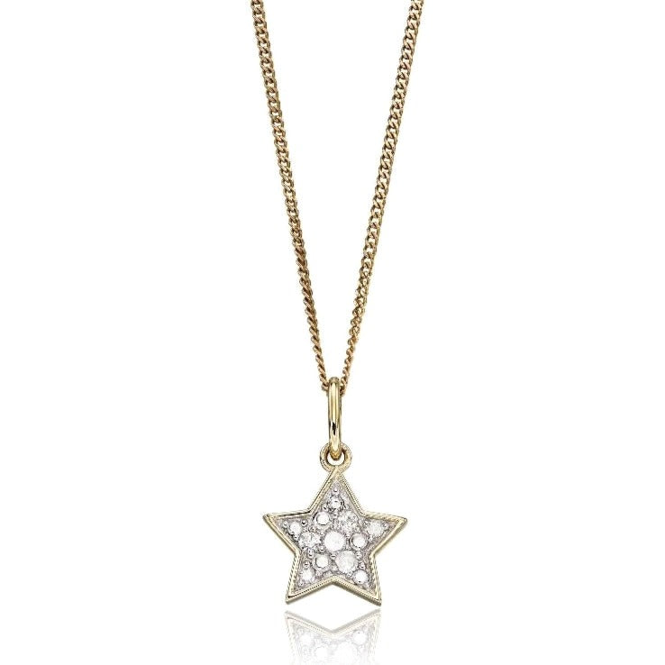 9ct Gold Diamond Star Necklace
