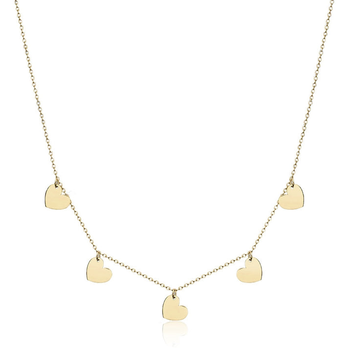 9ct Gold Chain of Hearts Necklace