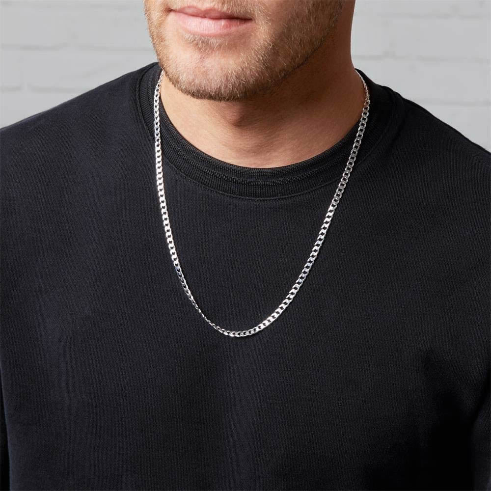 Men's Solid Silver Curb Chain 5mm