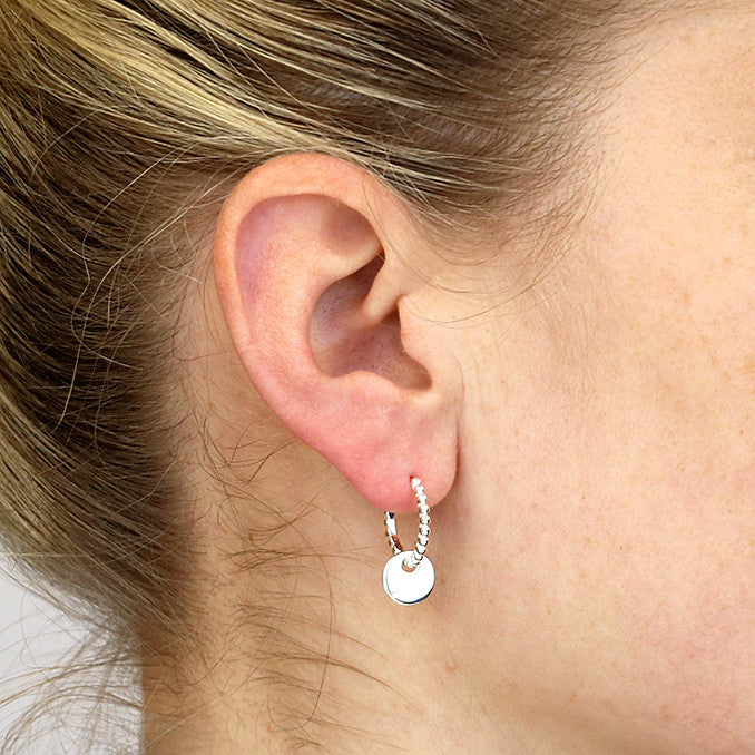 Sterling Silver Small Cubic Zirconia Hoop Earrings