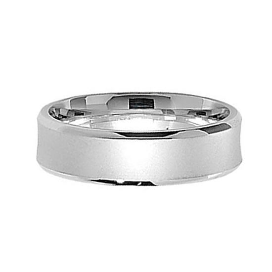 Sterling Silver Satin Effect Wedding Ring 6mm