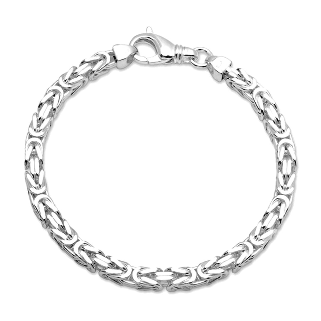 Men's Solid Silver Byzantine Kings Bracelet 5.5mm