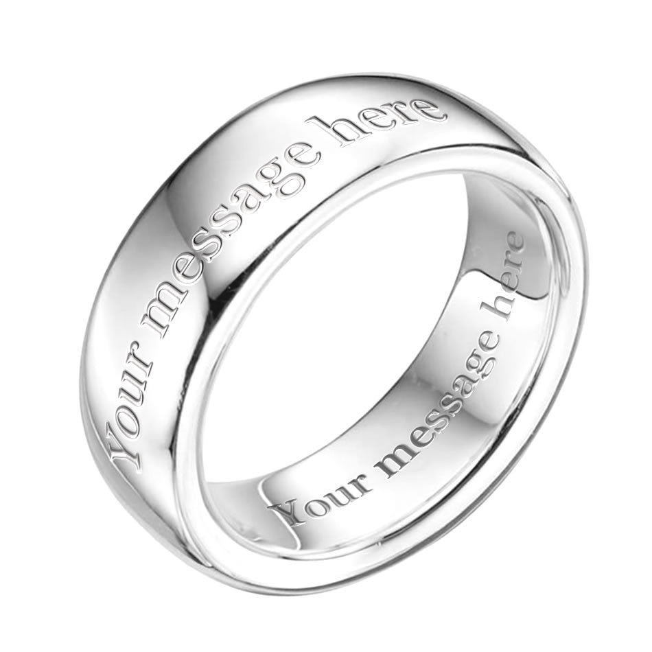 Men's Chunky Solid Silver Personalised Band Ring