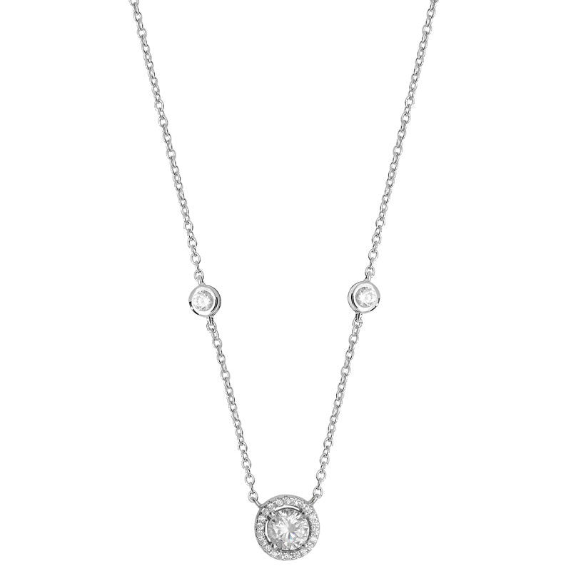 Sterling Silver Halo Necklace