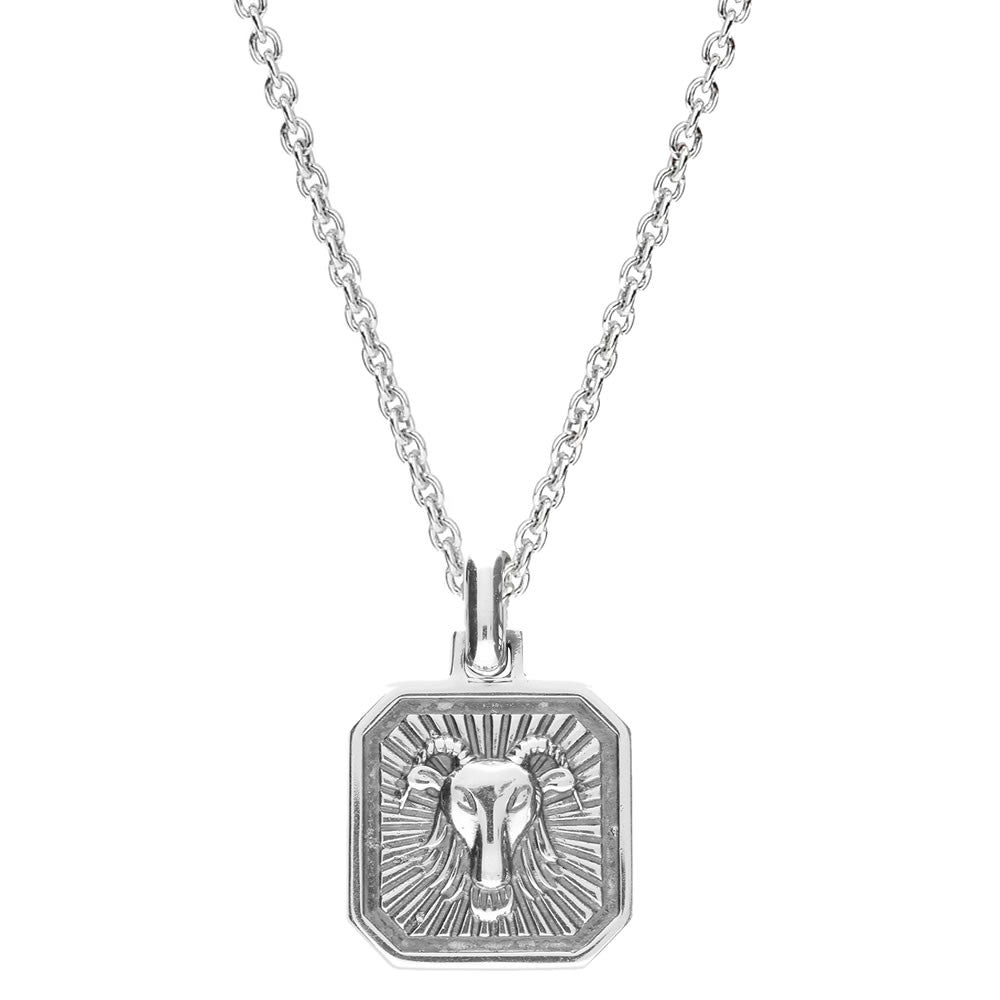 Men's Sterling Silver Capricorn Zodiac Pendant