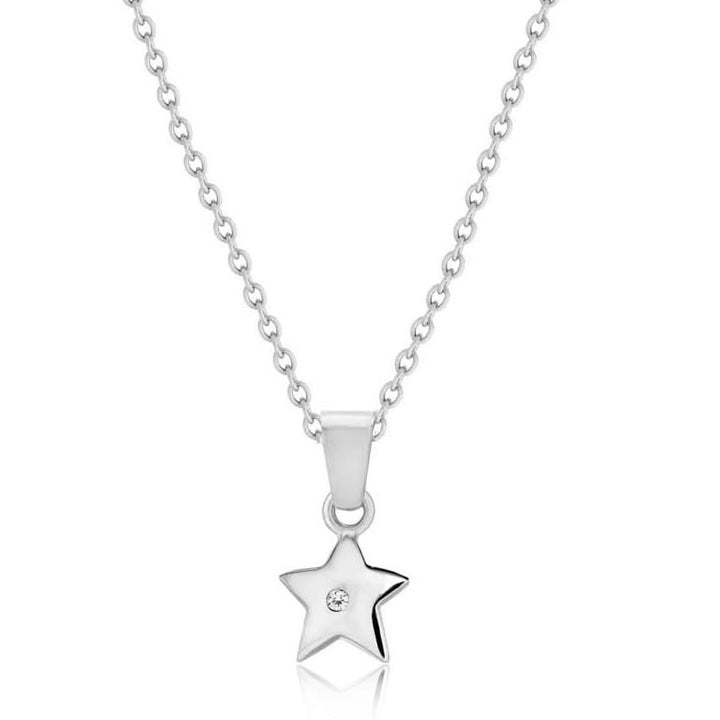 Children's Silver Diamond Star Necklace