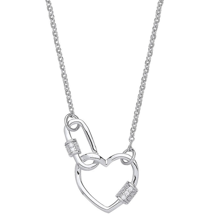 Sterling Silver Heart Chain Link Necklace