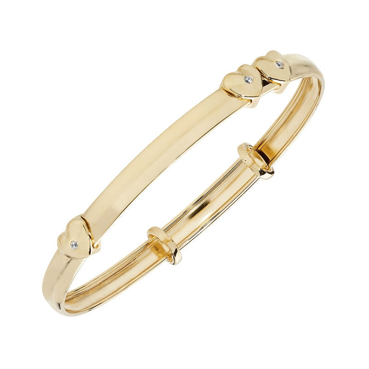 9ct Gold Expandable Heart Baby Bangle