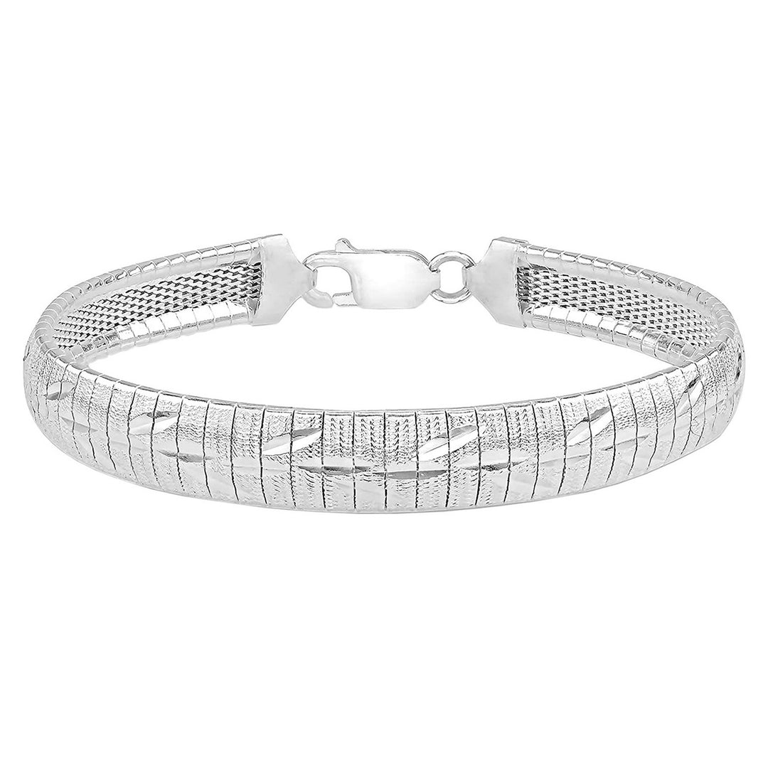 Cleo Sterling Silver Diamond-Cut Leaf Bracelet