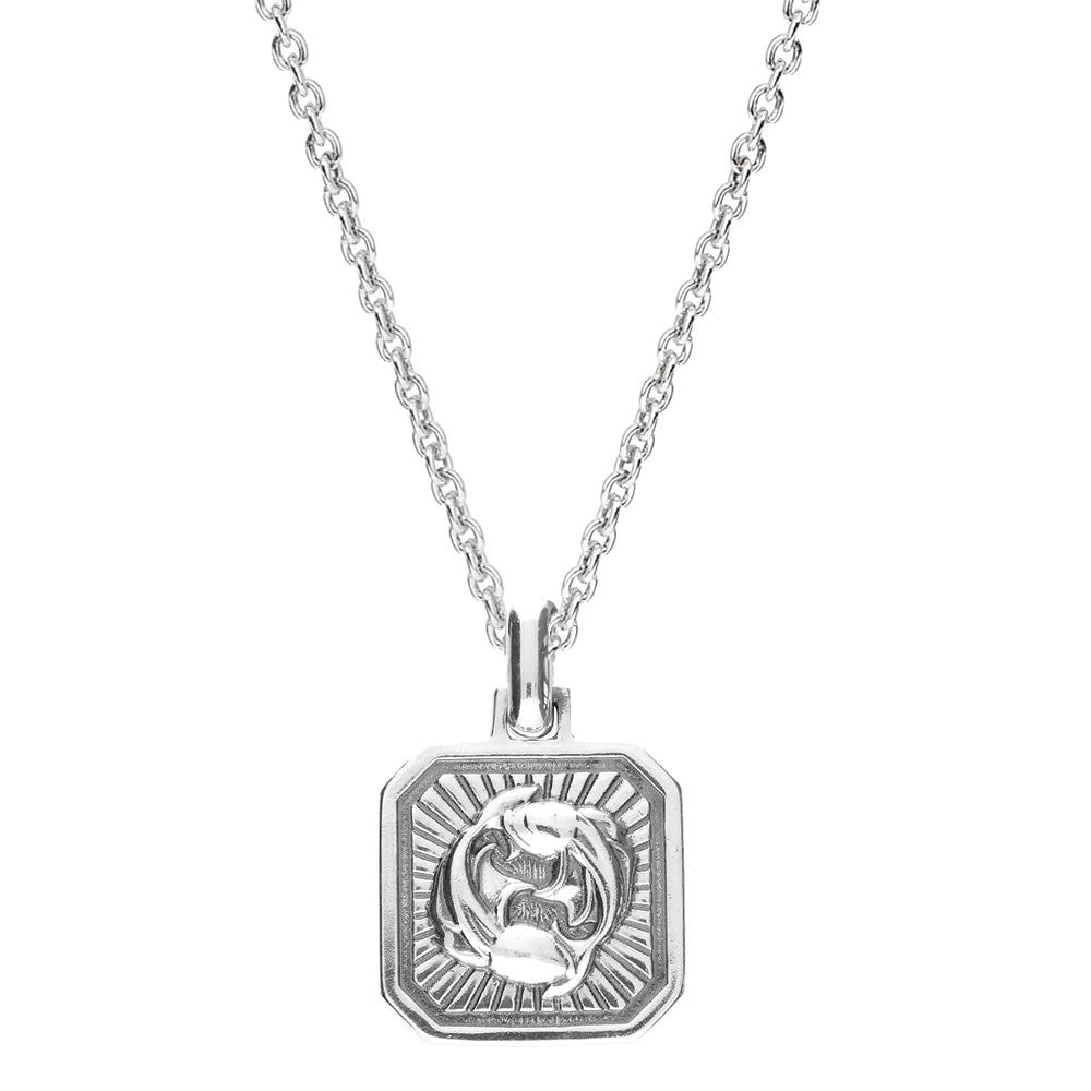 Men's Sterling Silver Pisces Zodiac Pendant