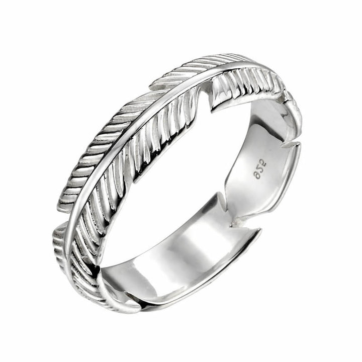 Sterling Silver Feather Band Ring