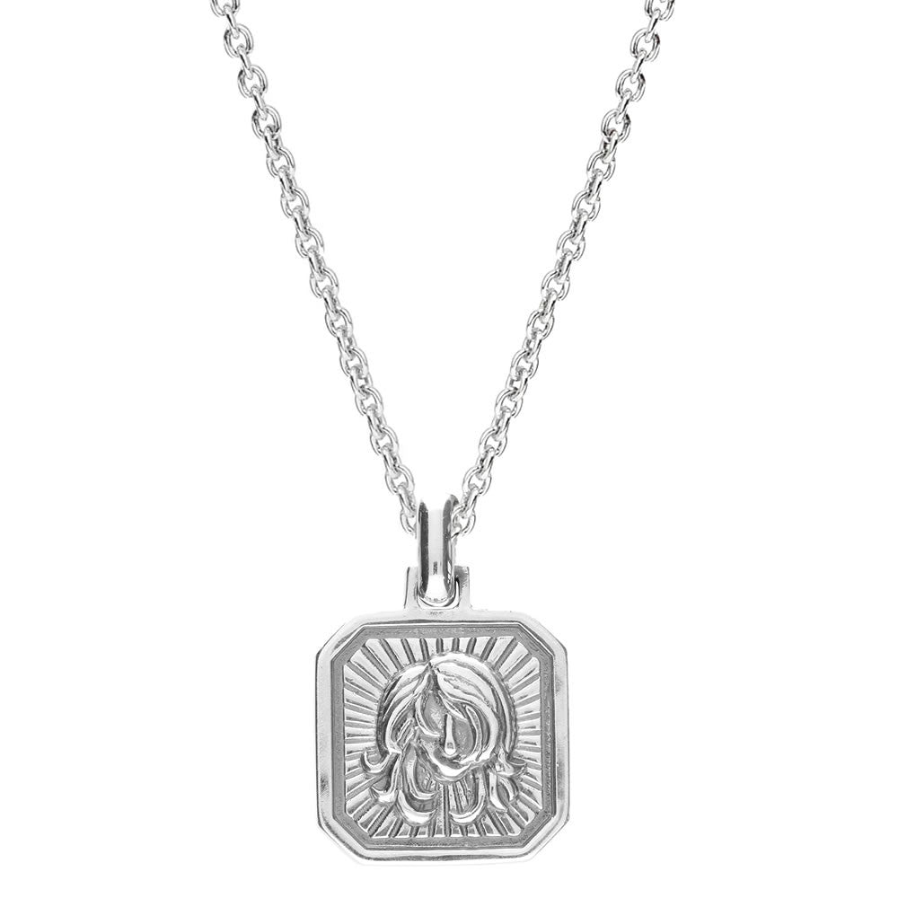 Men's Sterling Silver Virgo Zodiac Pendant