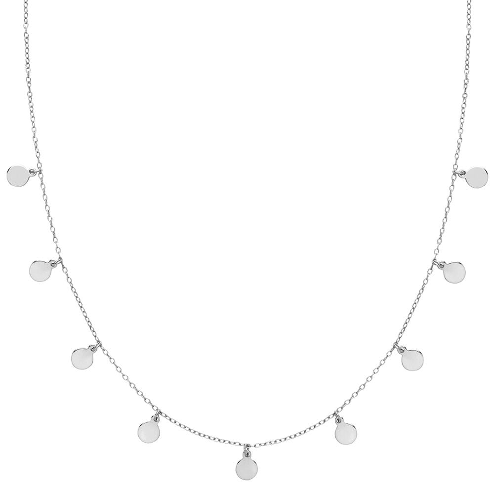 Sterling Silver Discs Charm Necklace