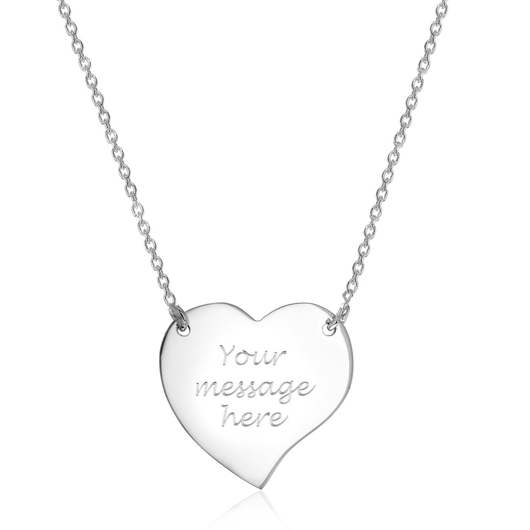 Sterling Silver Personalised Heart Necklace