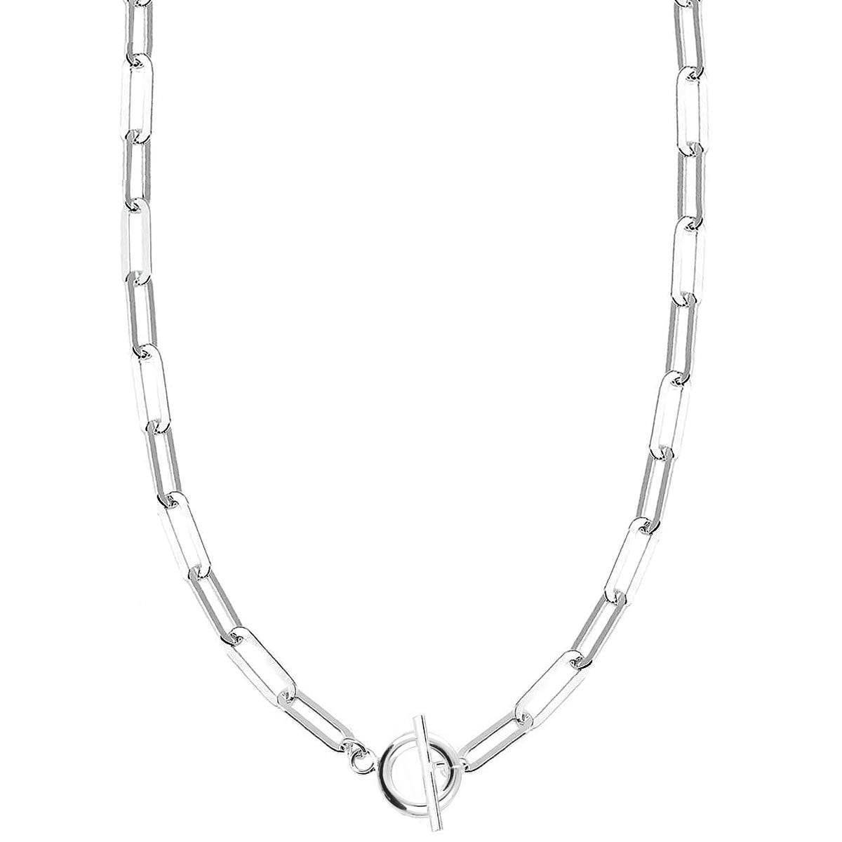 Silver chain sale link necklace