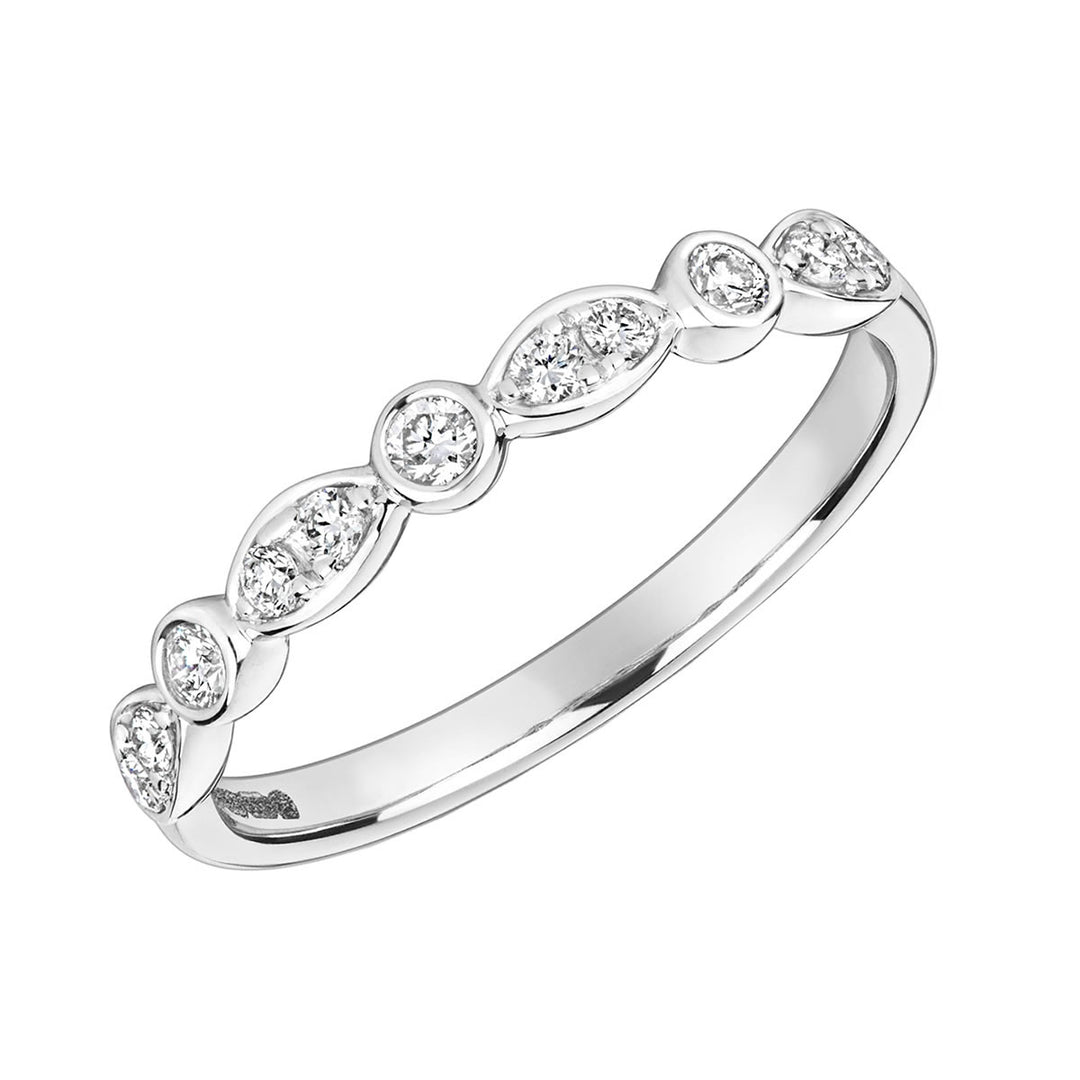 18ct White Gold Diamond Shaped Eternity Ring
