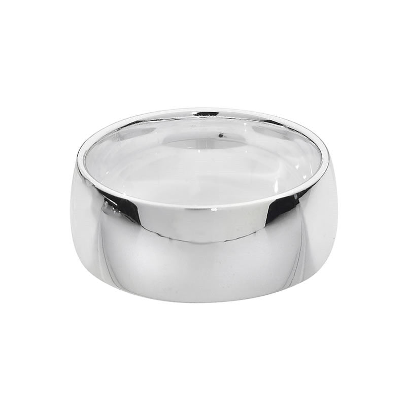 8mm Sterling Silver Plain Flat Wedding Band Ring - Men & Women (Sizes 6 To 14)