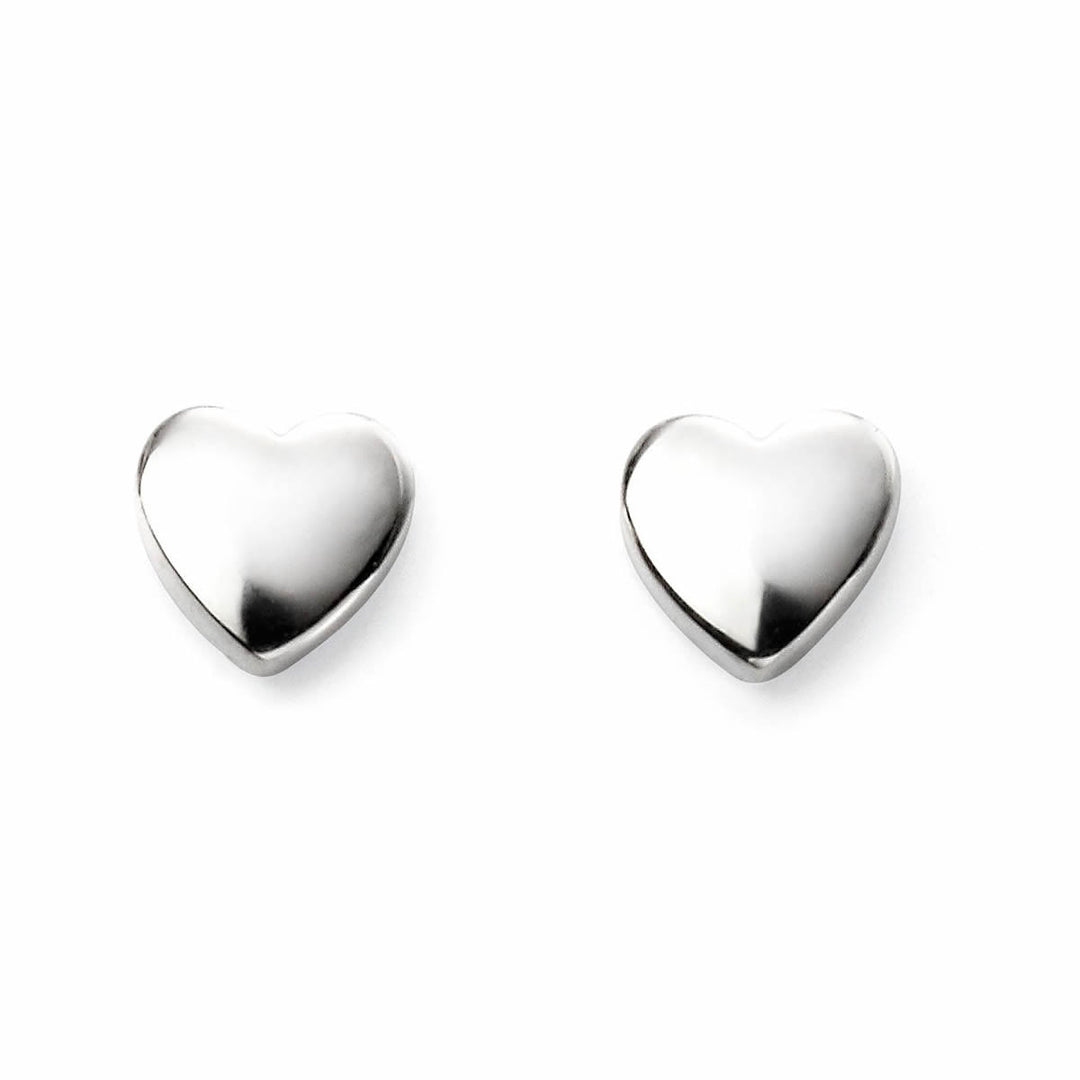 Sterling Silver Small Heart Stud Earrings