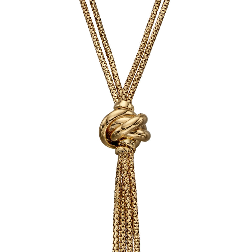 9ct Gold Tassel Rope Knot Necklace