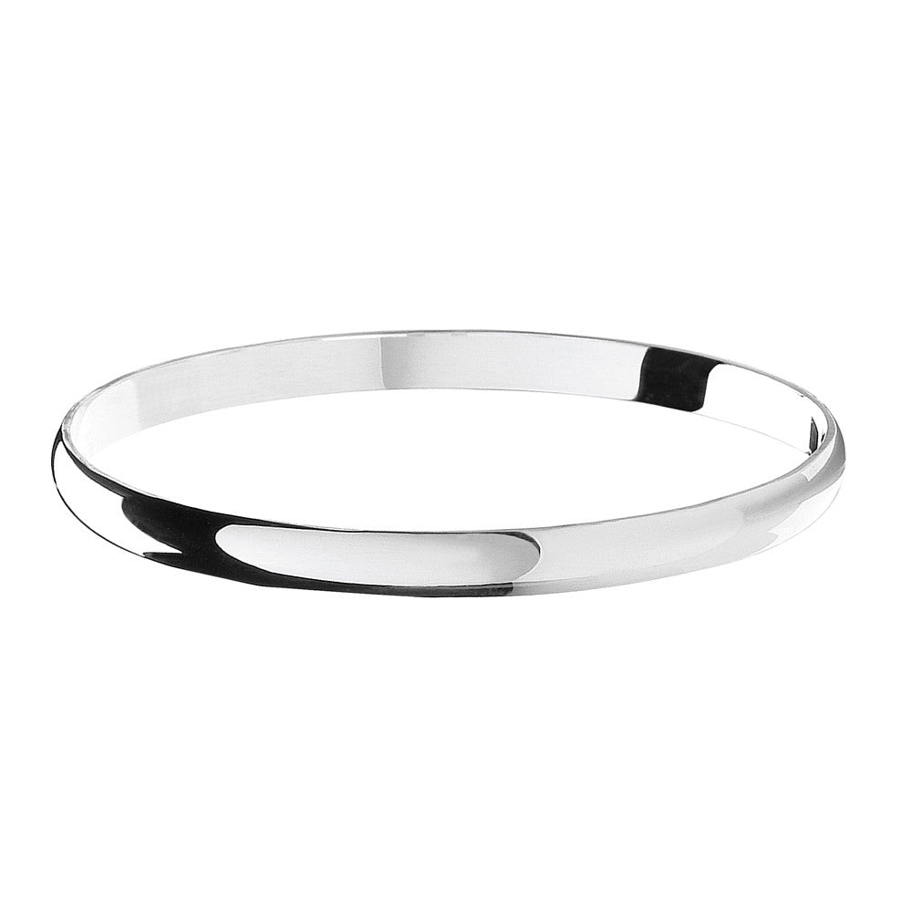 Sterling Silver Solid Plain Bangle 7mm