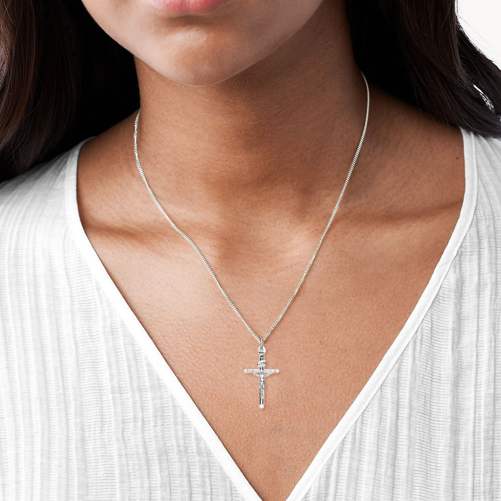 Women's Sterling Silver Crucifix Cross Pendant
