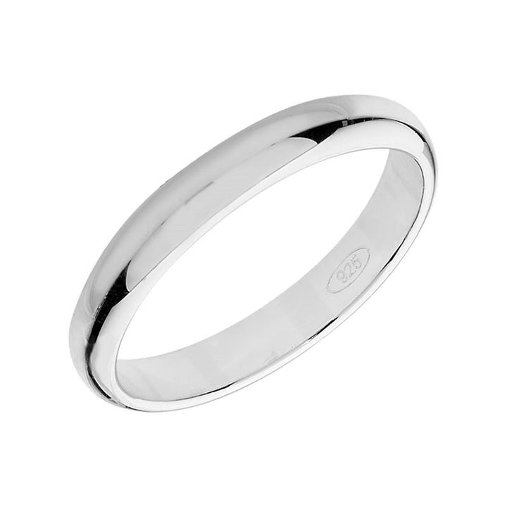 Sterling Silver Wedding Band Ring 3mm