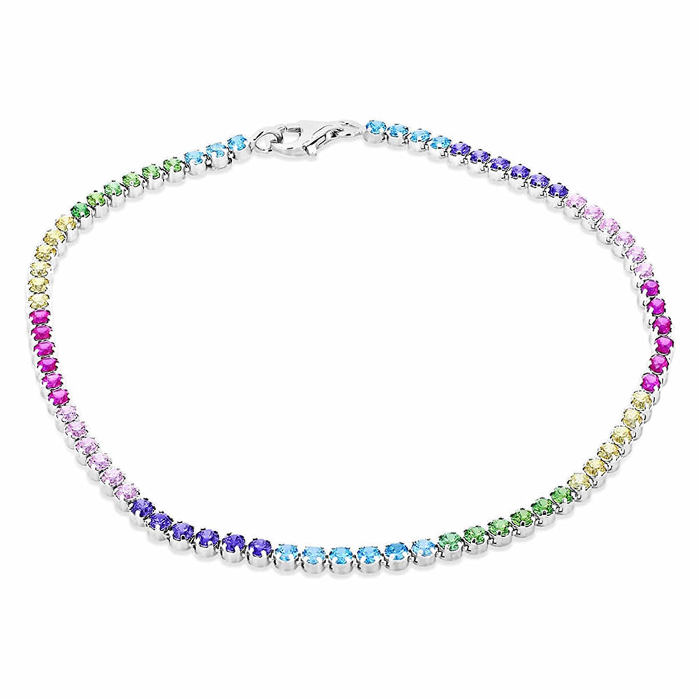 Silver Rainbow Tennis Bracelet
