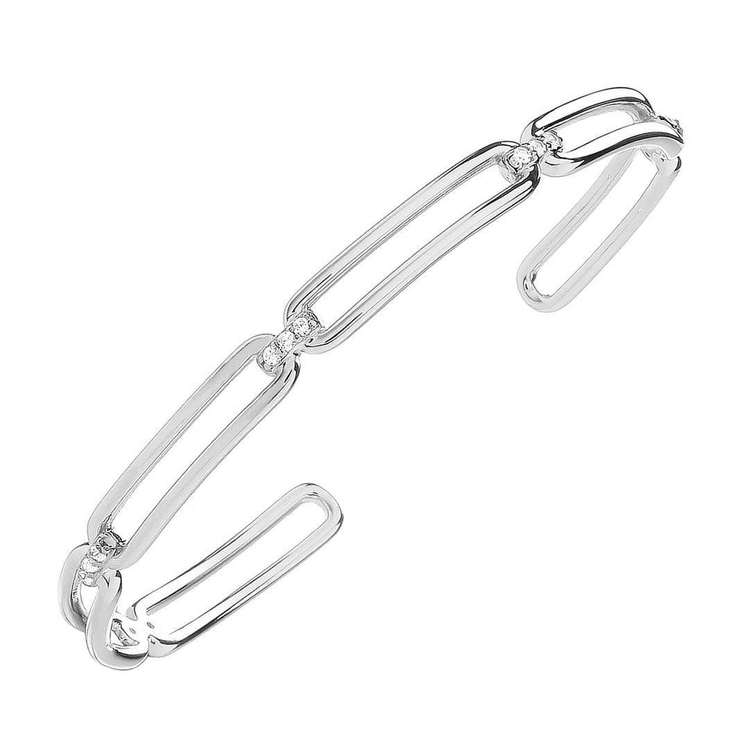 Sterling Silver Oval Chain Link Bangle
