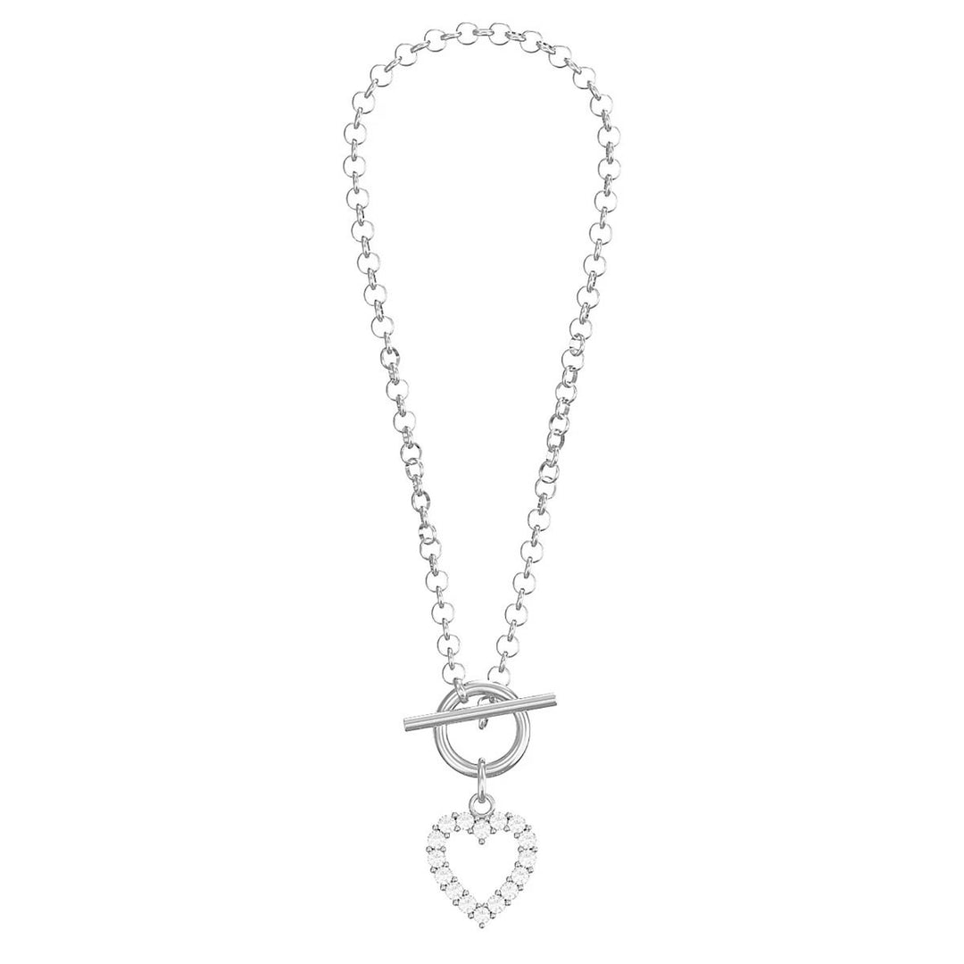Silver Heart & T-Bar Bracelet