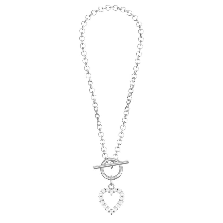 Silver Heart & T-Bar Bracelet
