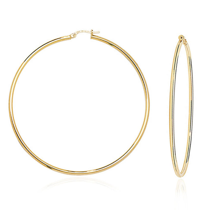 9ct Gold Large Classic Hoop Earrings 60mm