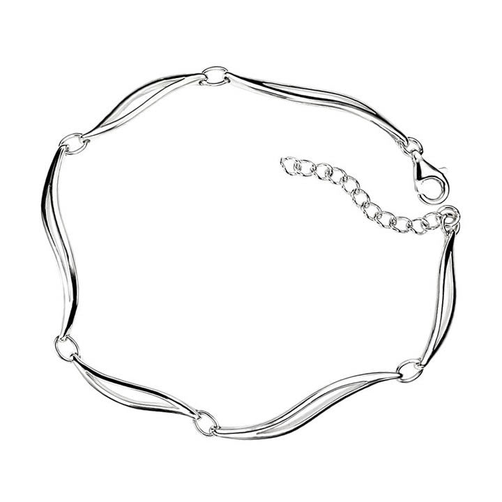 Sterling Silver Wave Linked Bracelet