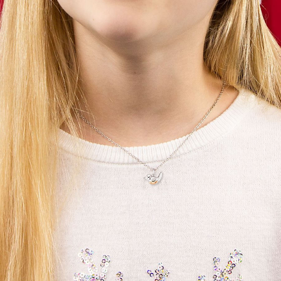 Sterling Silver & Rose Gold Plated Robin Red Breast Necklace | Hurleyburley