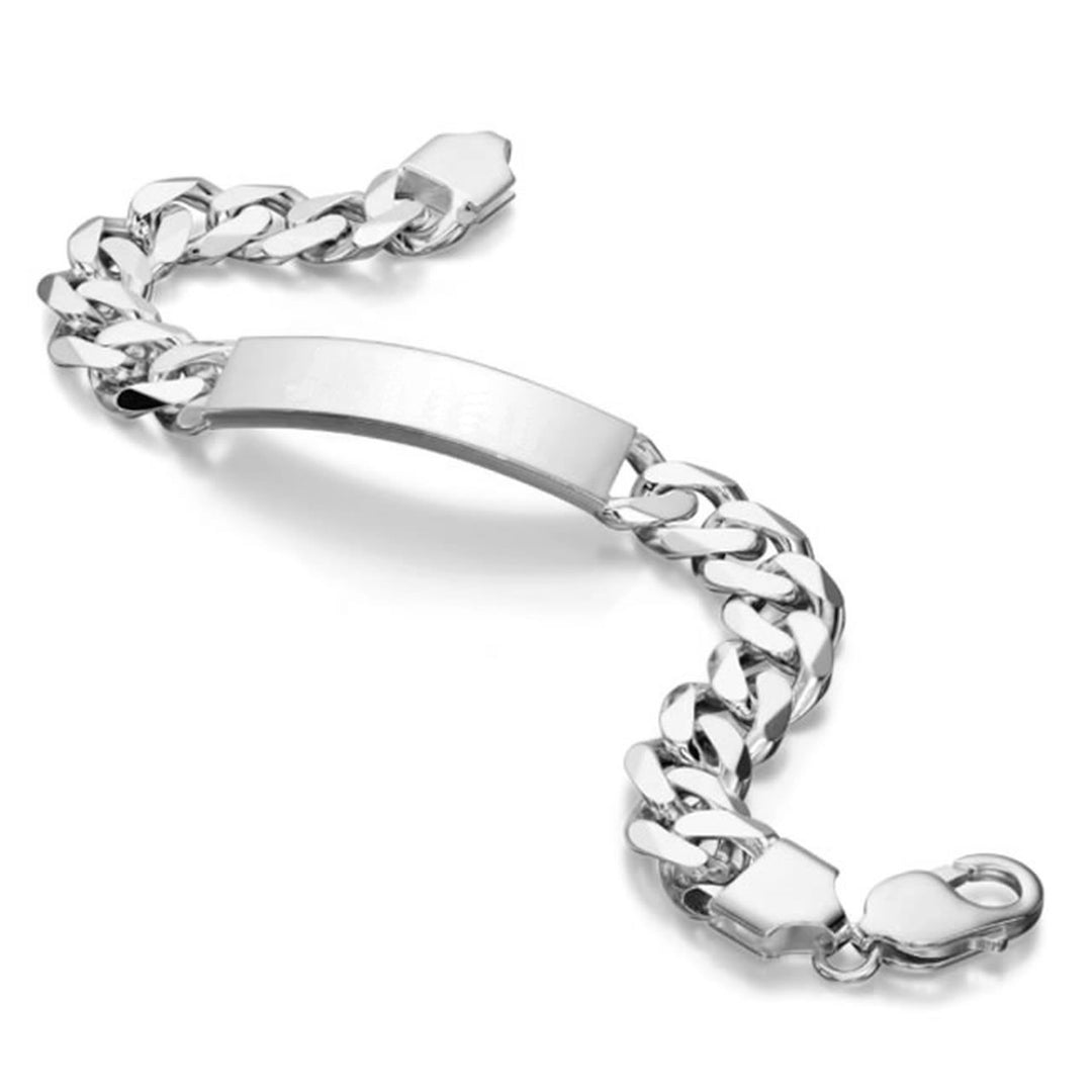 Men's XL Silver Personalised I.D Bracelet